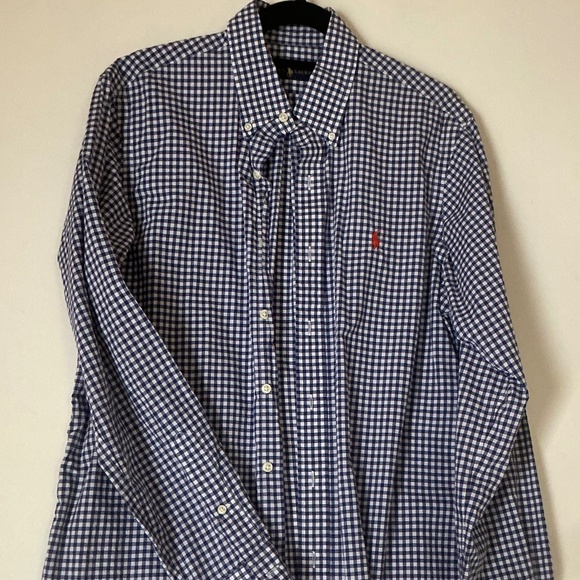 Polo Ralph Lauren Other - Men’s Ralph Lauren blue white gingham button down dress  shirt size M